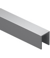 PERFIL 1 VÍA ALUMINIO SUPERIOR FLOCADO 15X12X15X1MM - LONGITUD:2500MM