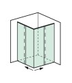 MAMPARA CORREDERA AQUANT 40 EN ÁNGULO 90º -2 PUERTAS+2 FIJOS