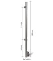 POSTE IZQUIERDO INOX F.LATERAL CON 2 PINZAS