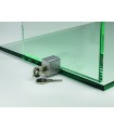 CERRADURA UV VIDRIO/VIDRIO INOX MATE LL.IGUALES